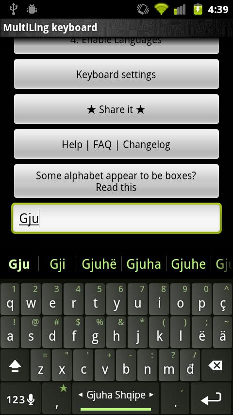 اسکرین شات 1 برنامه Albanian Keyboard Plugin