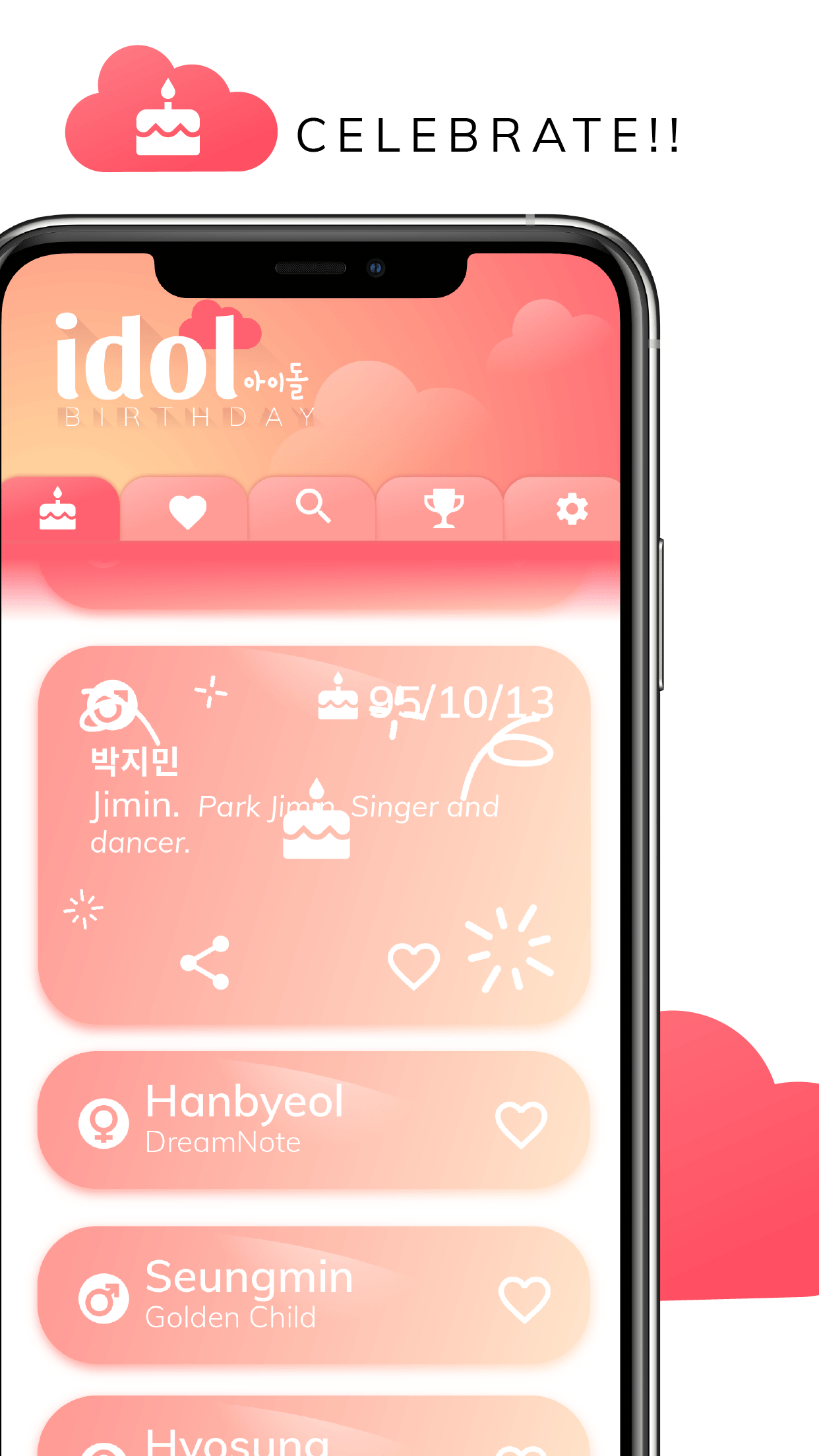 اسکرین شات 6 برنامه Kpop Idol Birthday Reminder
