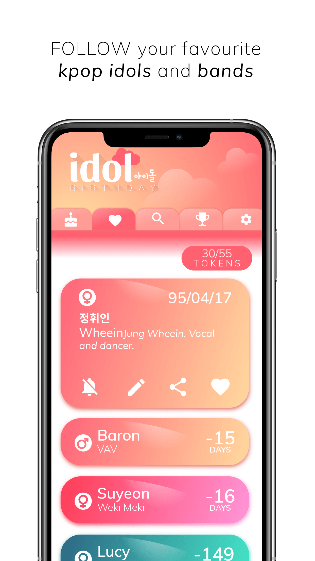اسکرین شات 2 برنامه Kpop Idol Birthday Reminder
