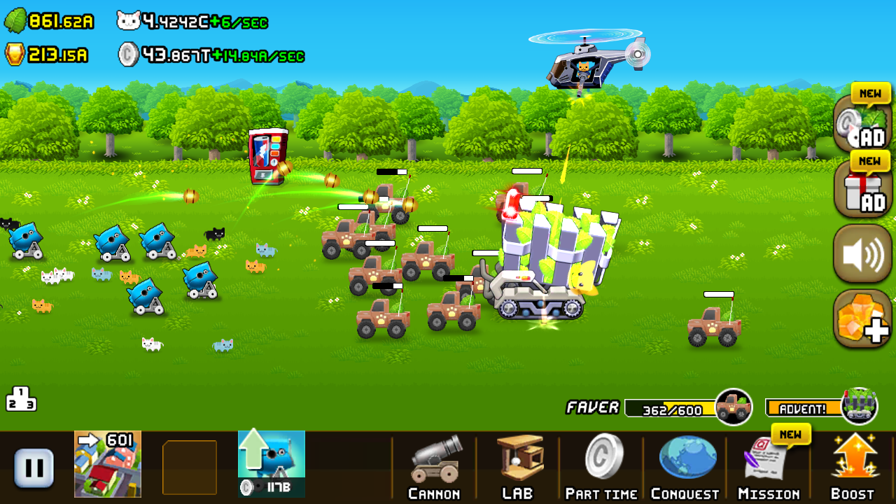 اسکرین شات 5 بازی Idle Cat Cannon
