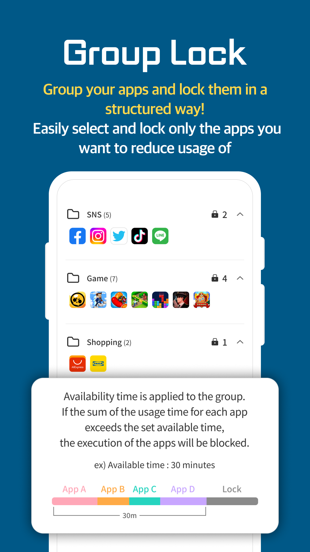 اسکرین شات 5 برنامه UBhind(App lock/Screen time)