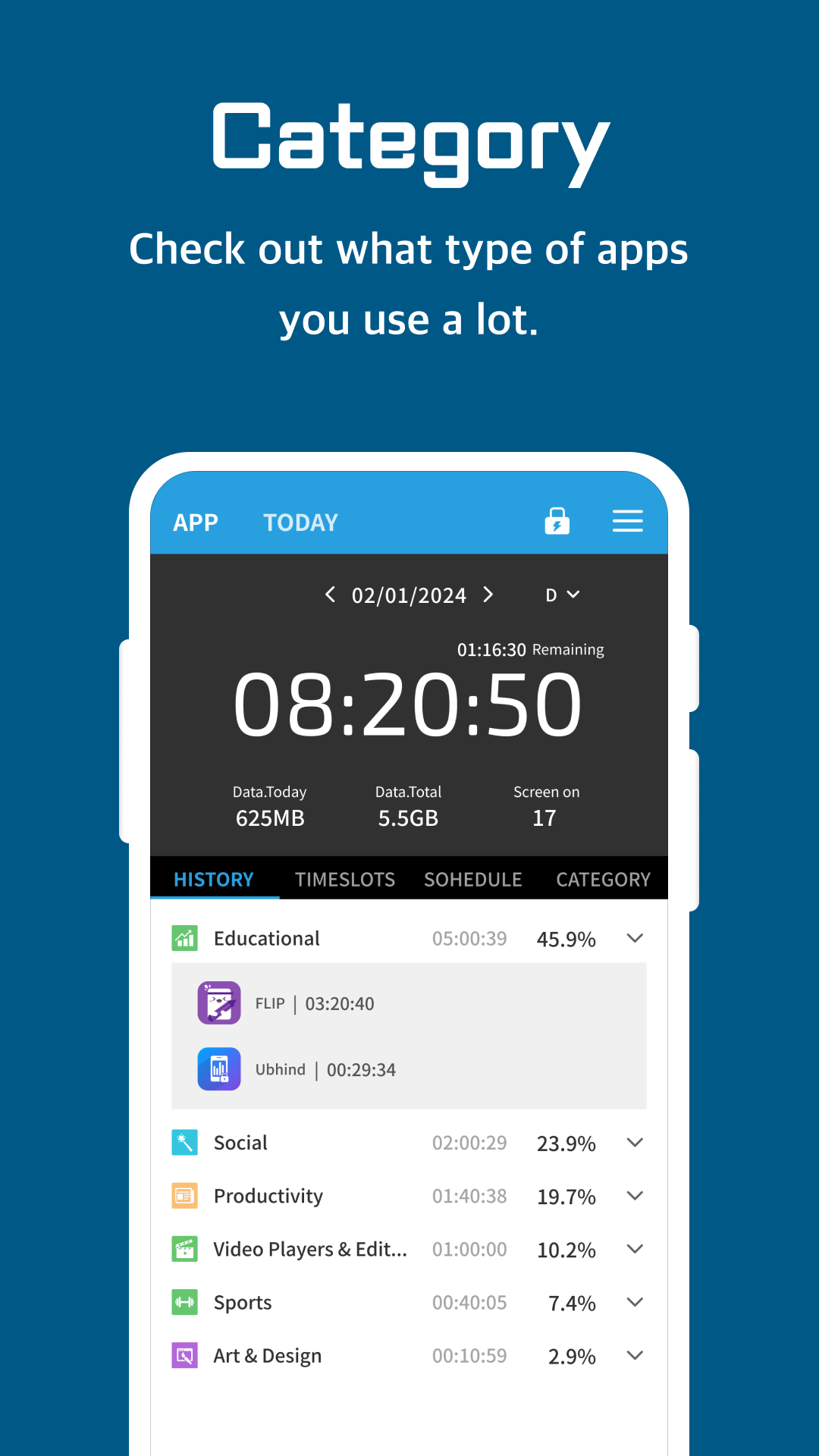 اسکرین شات 6 برنامه UBhind(App lock/Screen time)