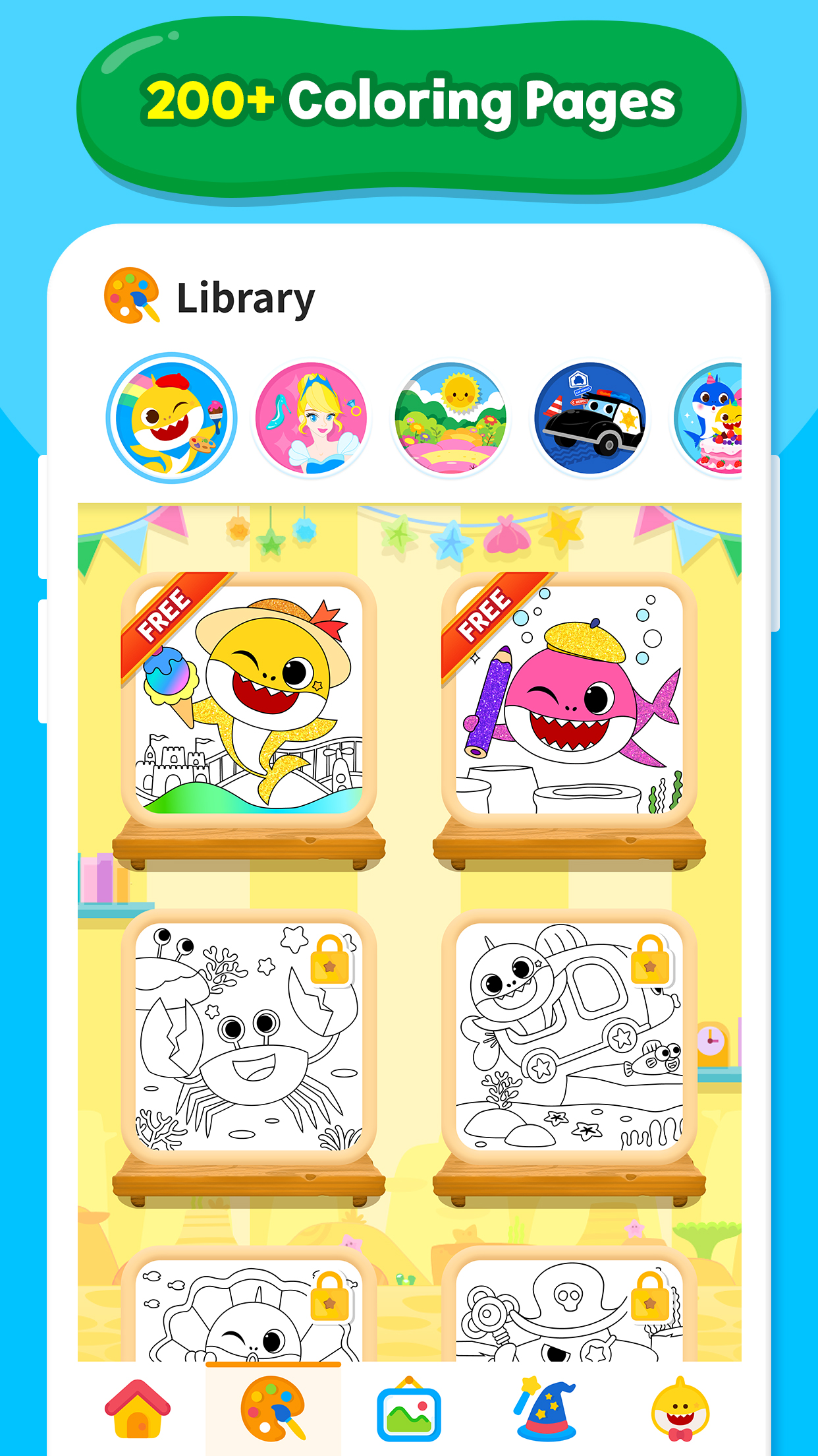 اسکرین شات 3 برنامه Baby Shark Coloring Book: Kids