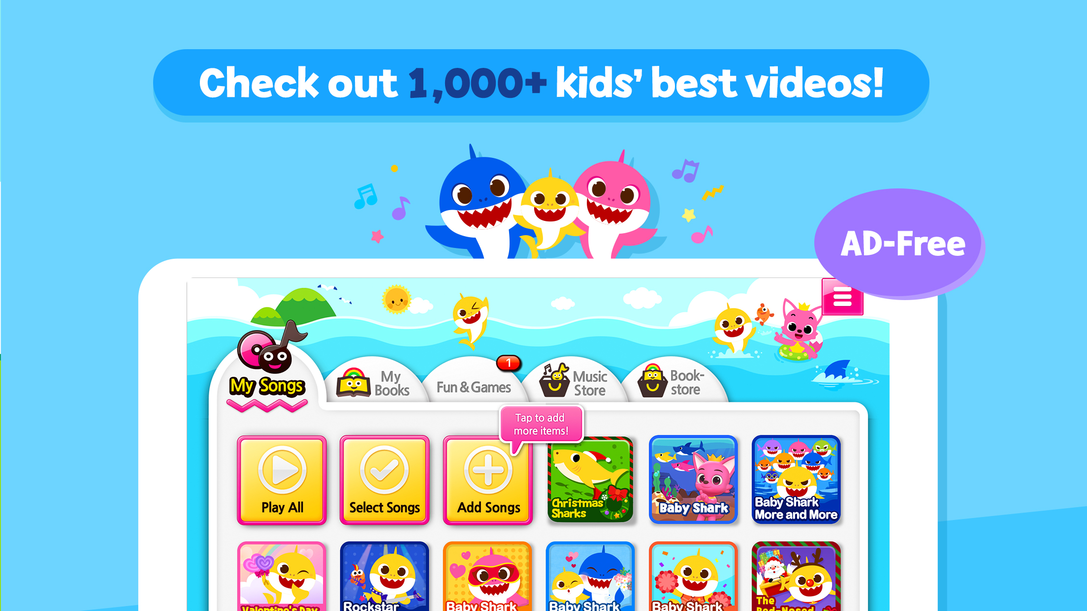 اسکرین شات 2 برنامه Baby Shark Kids Songs&Stories