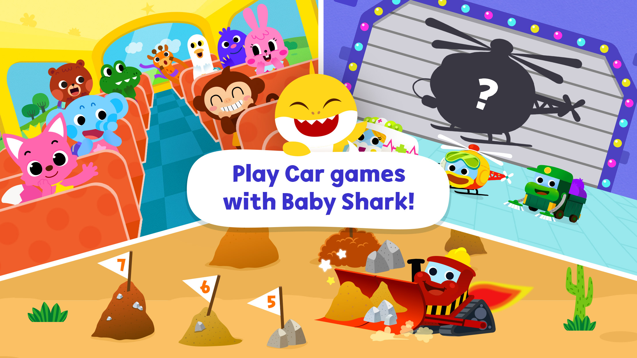 اسکرین شات 7 برنامه Baby Shark Car Town: Kid Games
