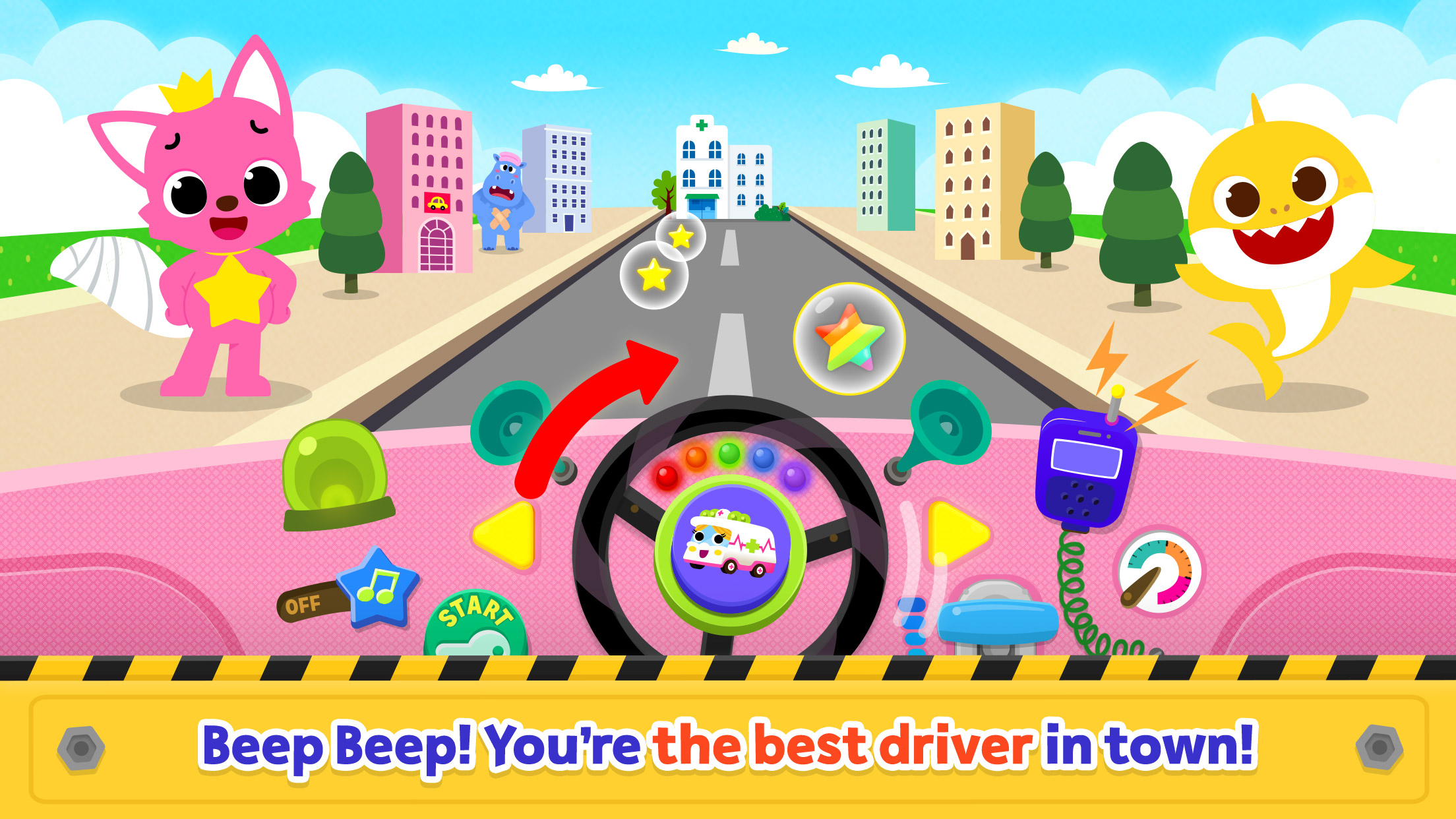 اسکرین شات 2 برنامه Baby Shark Car Town: Kid Games