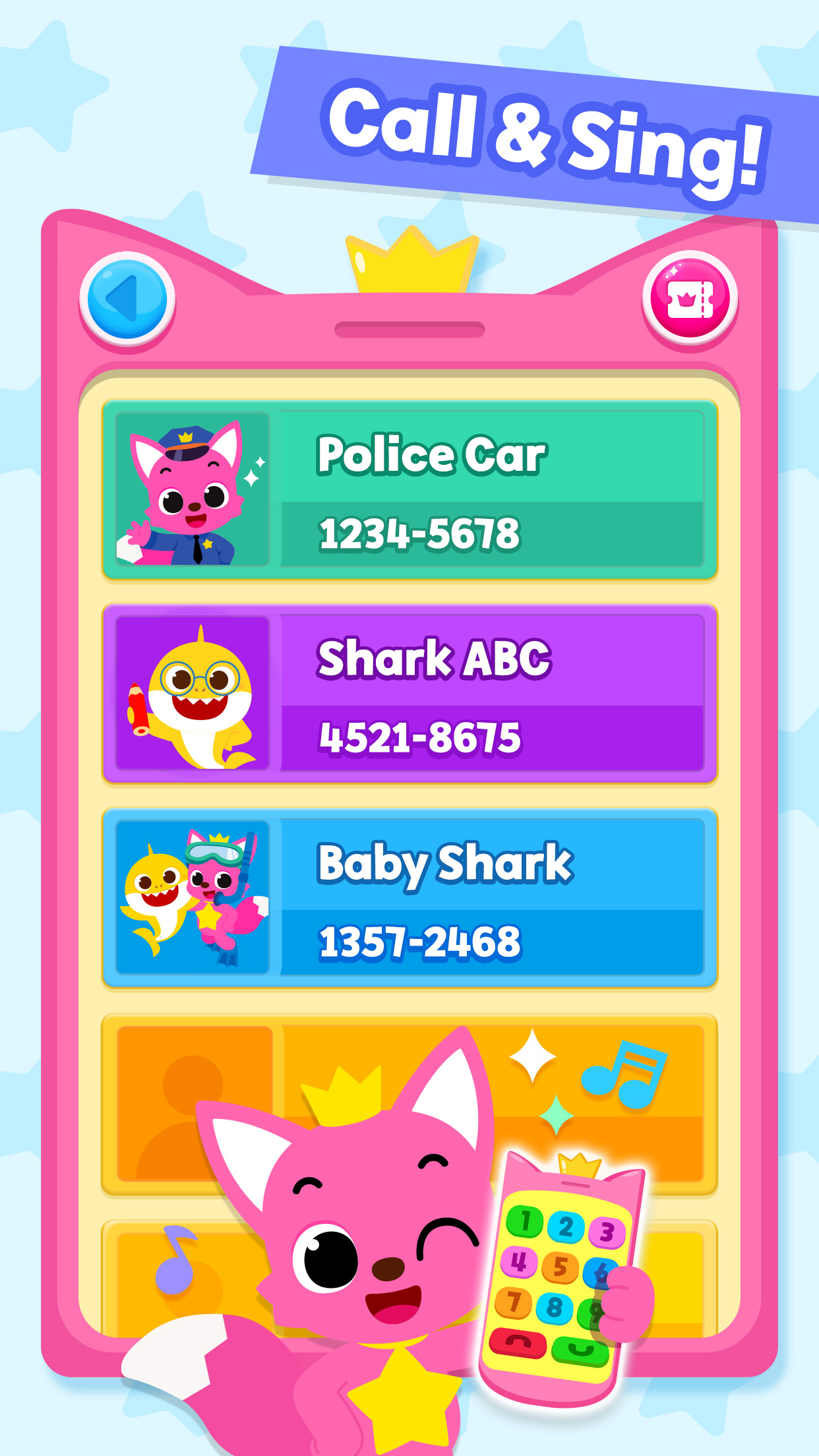 اسکرین شات 3 برنامه Pinkfong Baby Shark Phone Game