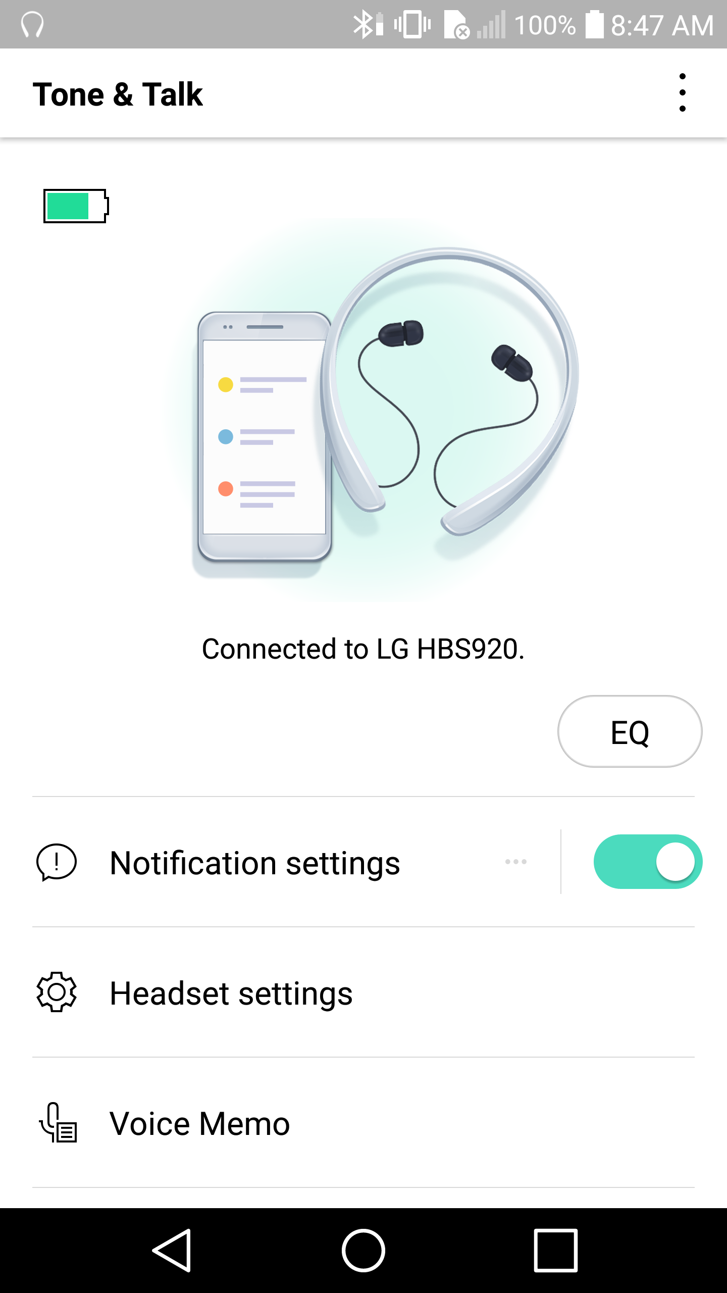 اسکرین شات 2 برنامه LG Tone & Talk