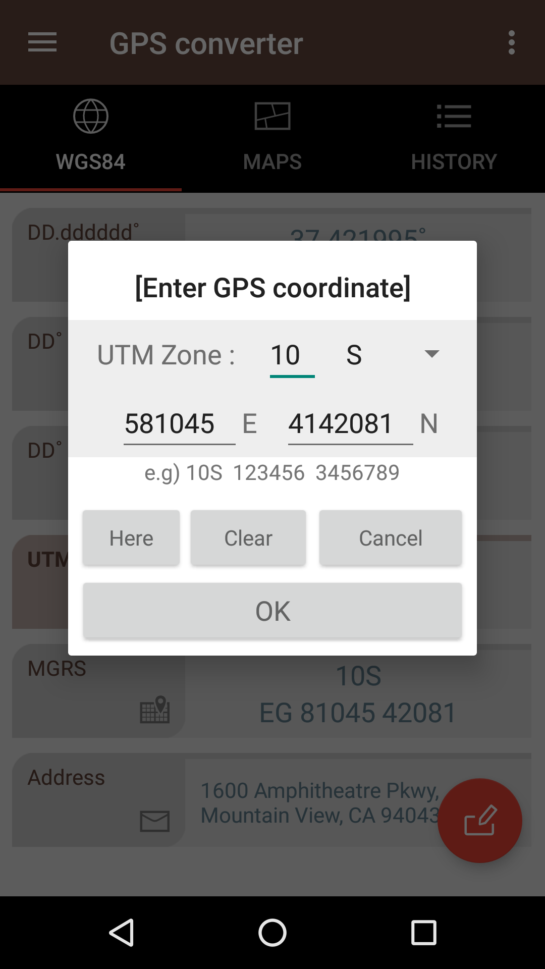 اسکرین شات 7 برنامه GPS coordinate converter