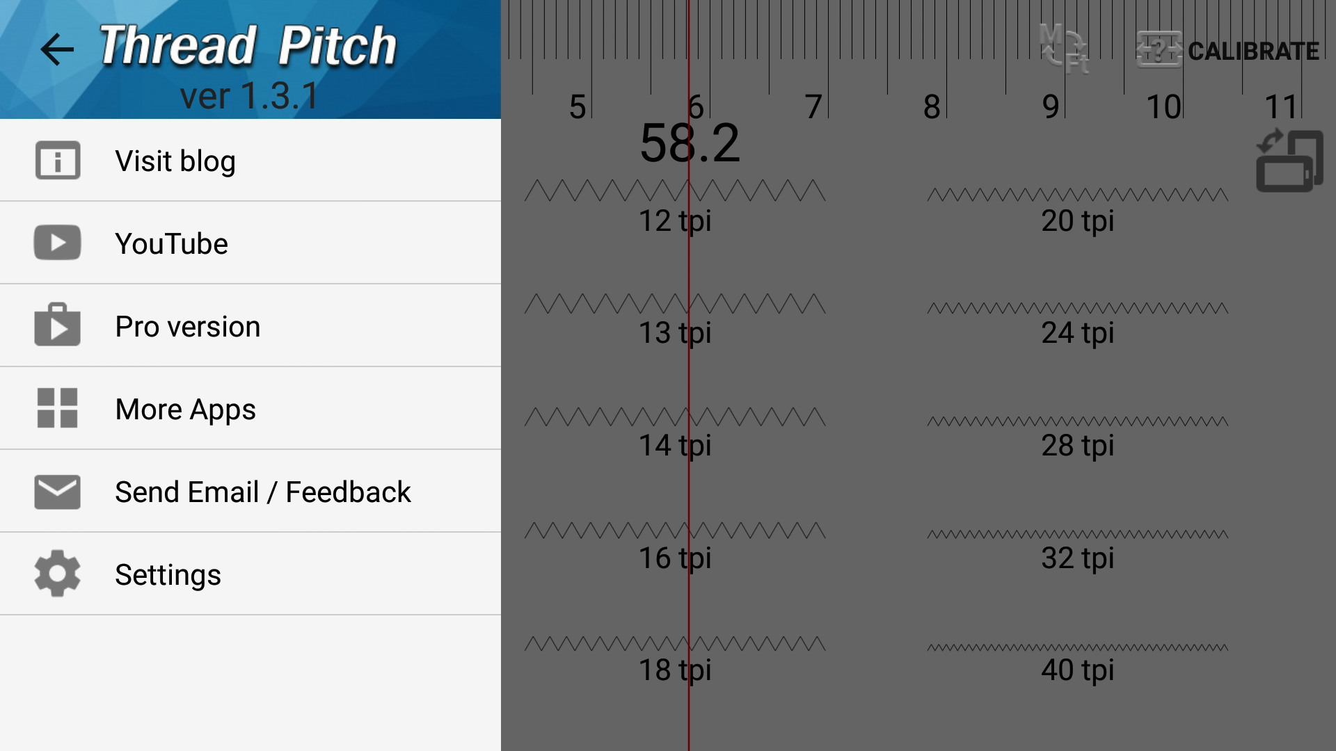 اسکرین شات 5 برنامه Thread pitch gauge