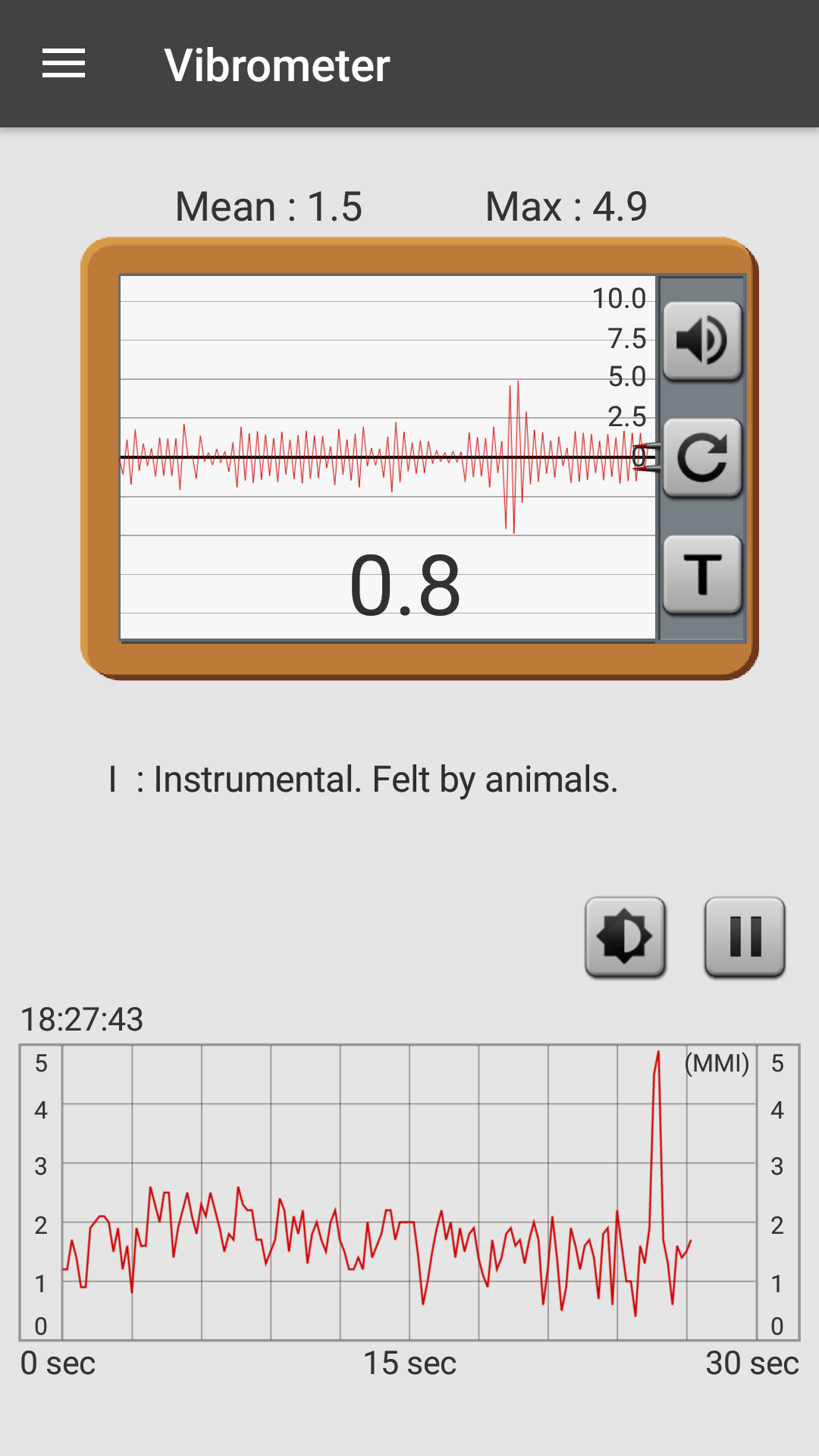 اسکرین شات 2 برنامه Vibration Meter