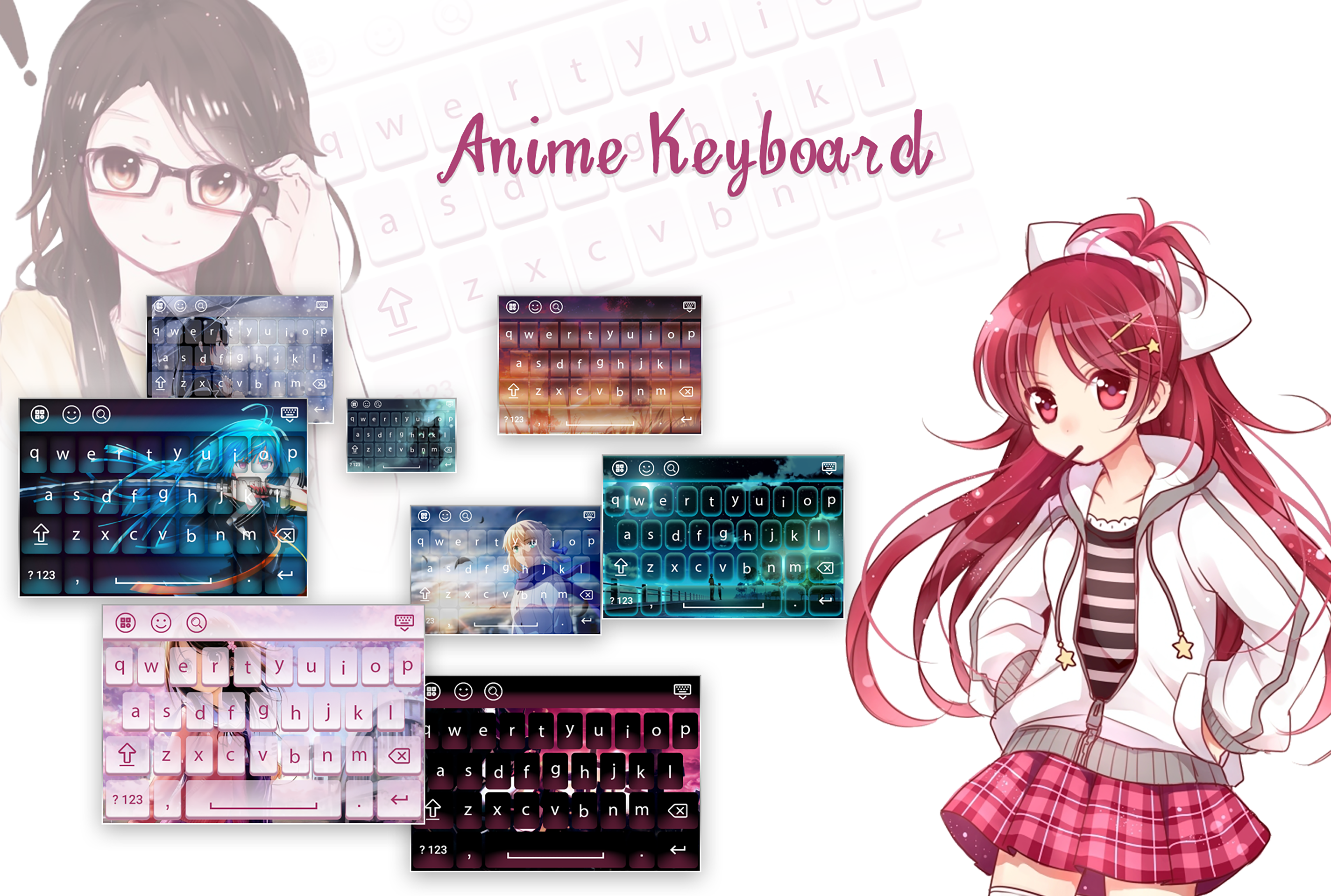 اسکرین شات 1 برنامه Keyboard - Anime Keyboard