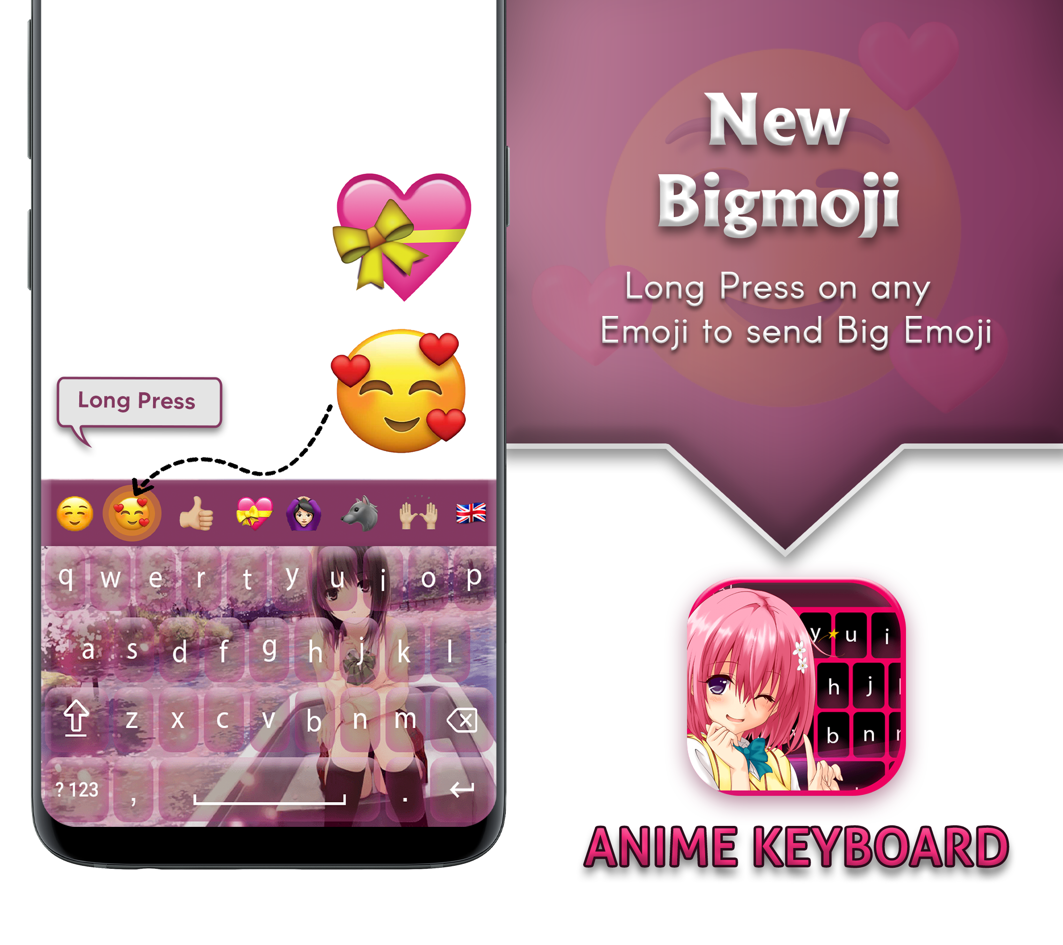 اسکرین شات 5 برنامه Keyboard - Anime Keyboard