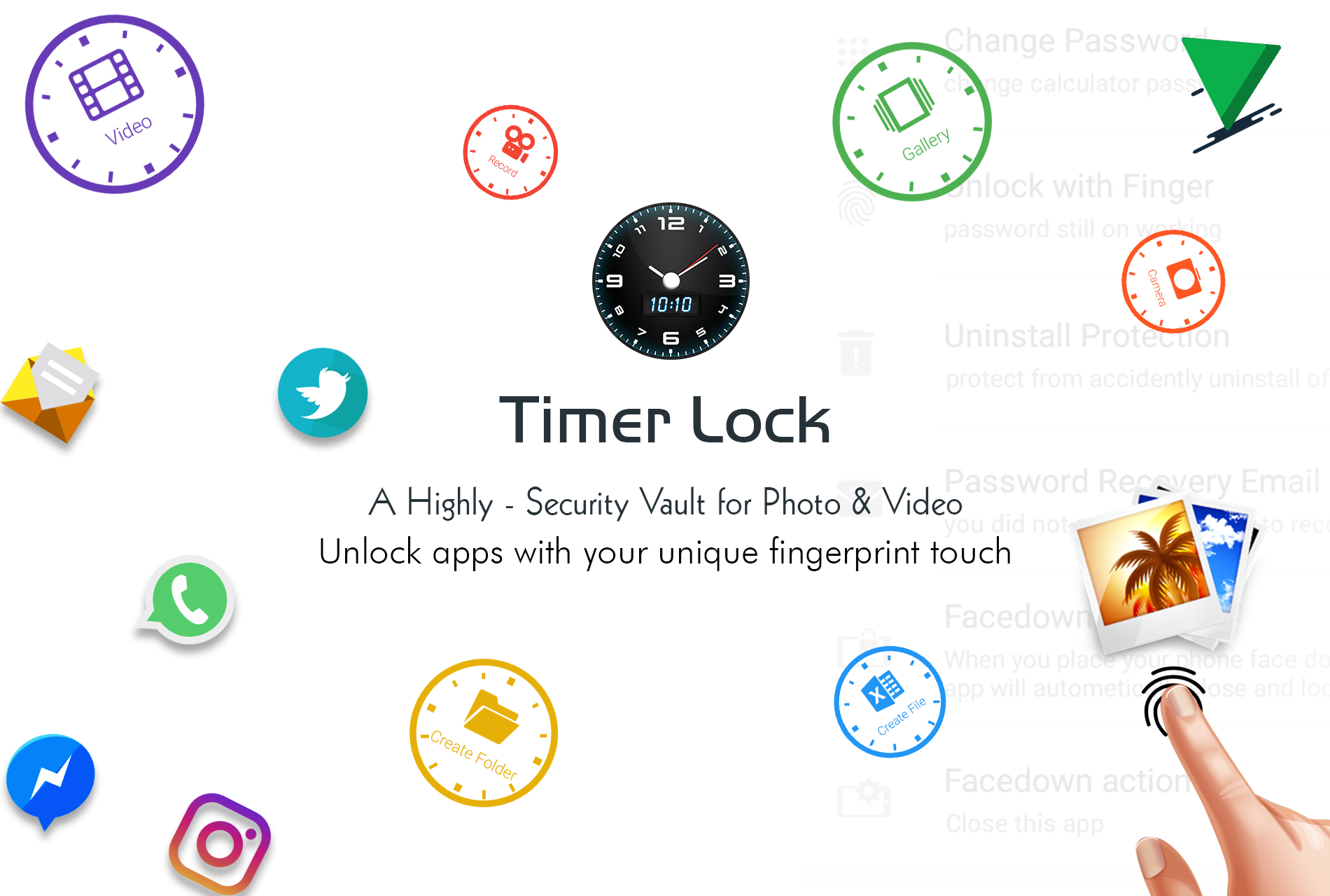 اسکرین شات 6 برنامه Timer Lock - Clock Photo Vault