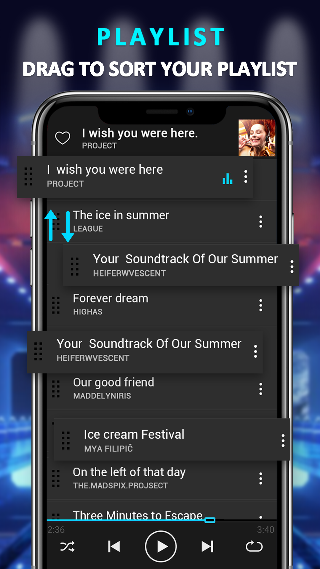 اسکرین شات 3 برنامه EQ Bass Music Player- KX Music