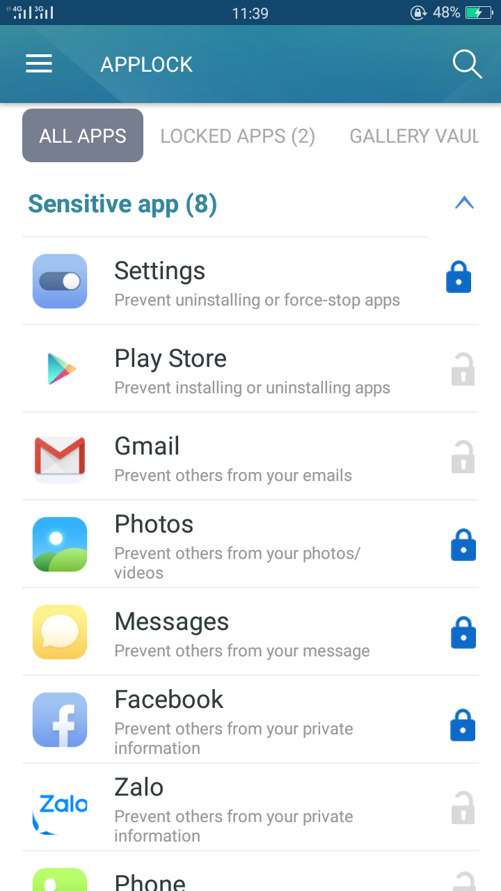 اسکرین شات 3 برنامه Applock