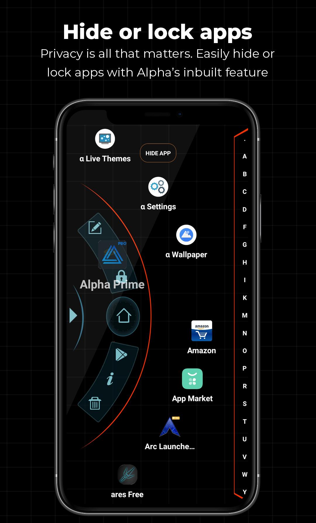 اسکرین شات 2 برنامه Alpha Hybrid Launcher 4D theme