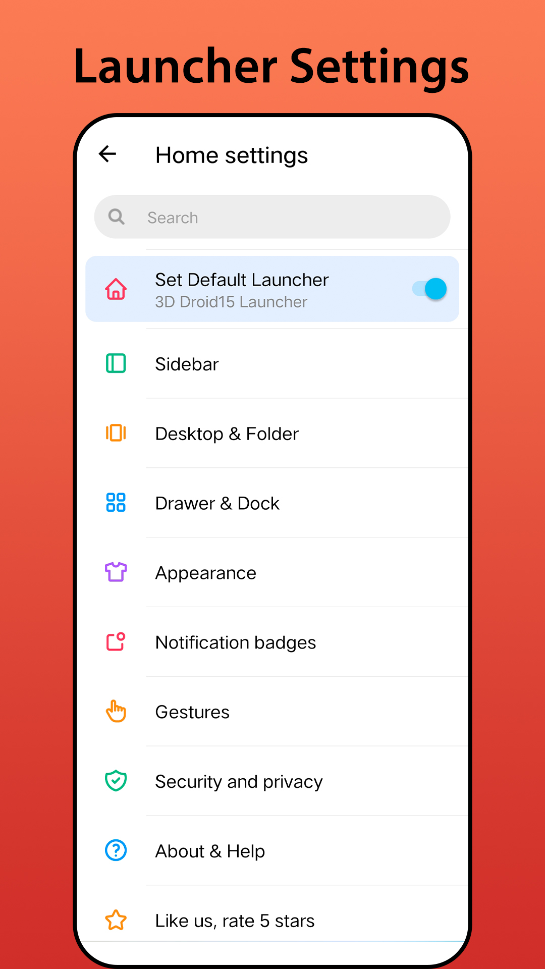 اسکرین شات 8 برنامه 3D Droid16 Launcher