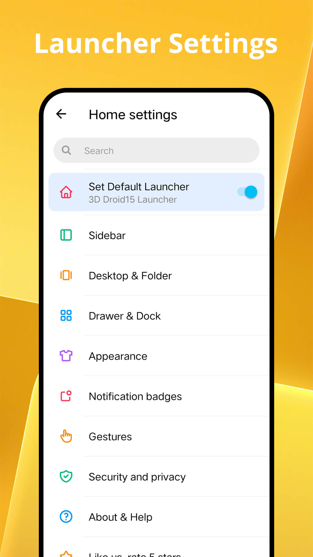 اسکرین شات 8 برنامه 3D Droid15 Launcher