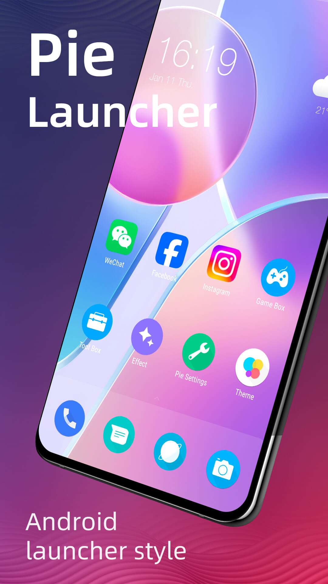 اسکرین شات 1 برنامه Pie Launcher version 2025