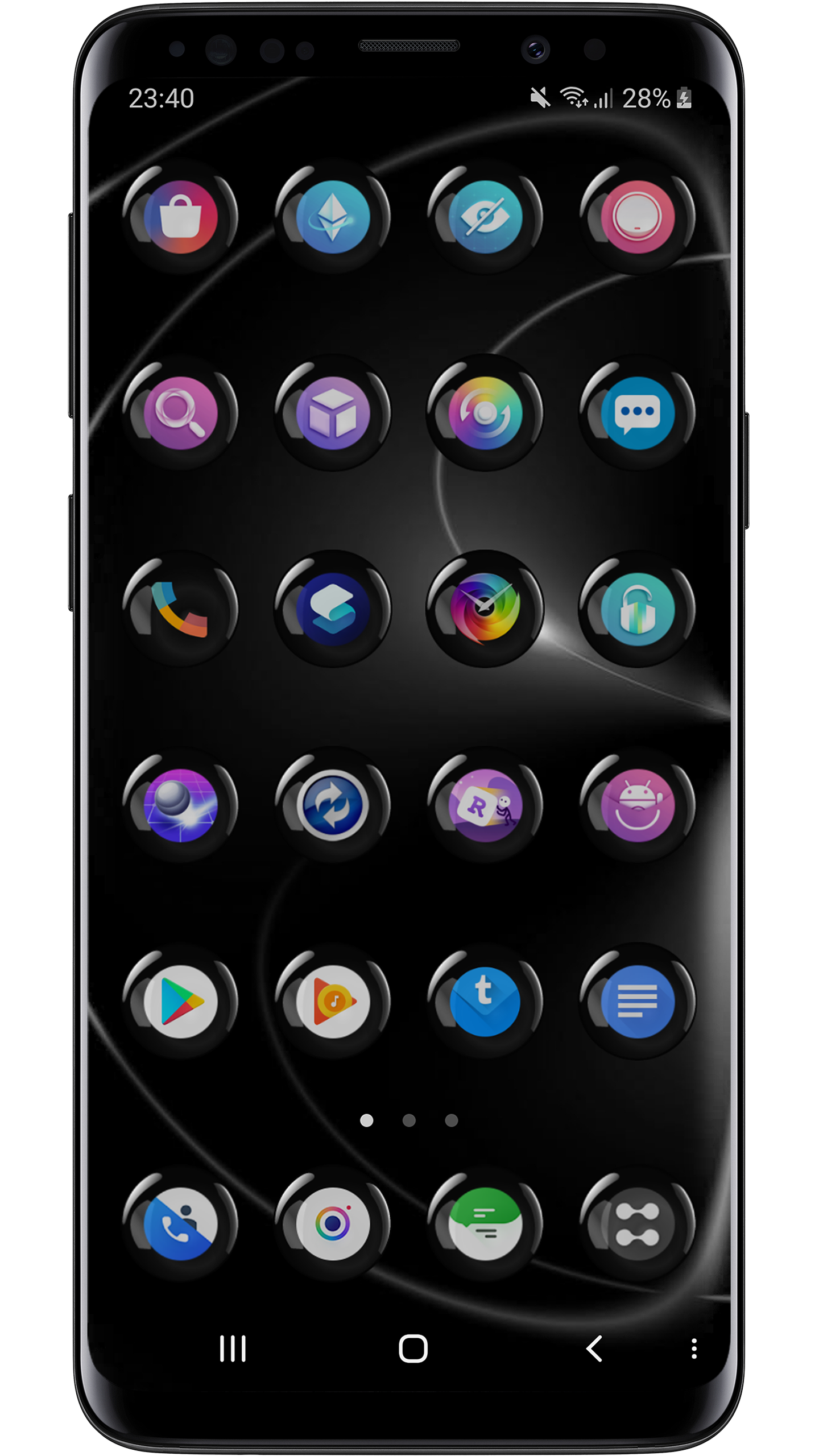 اسکرین شات 4 برنامه Theme Launcher - Spheres Black