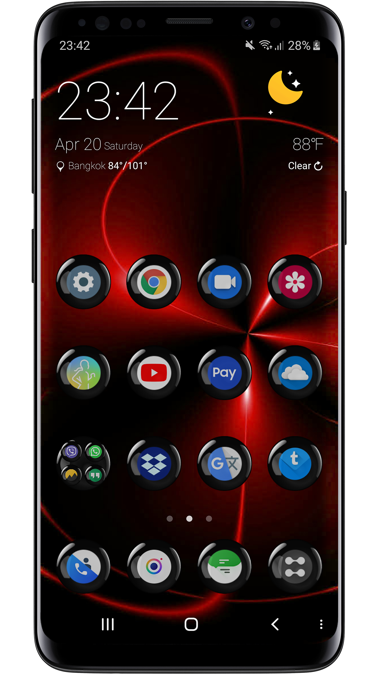 اسکرین شات 3 برنامه Theme Launcher - Spheres Black
