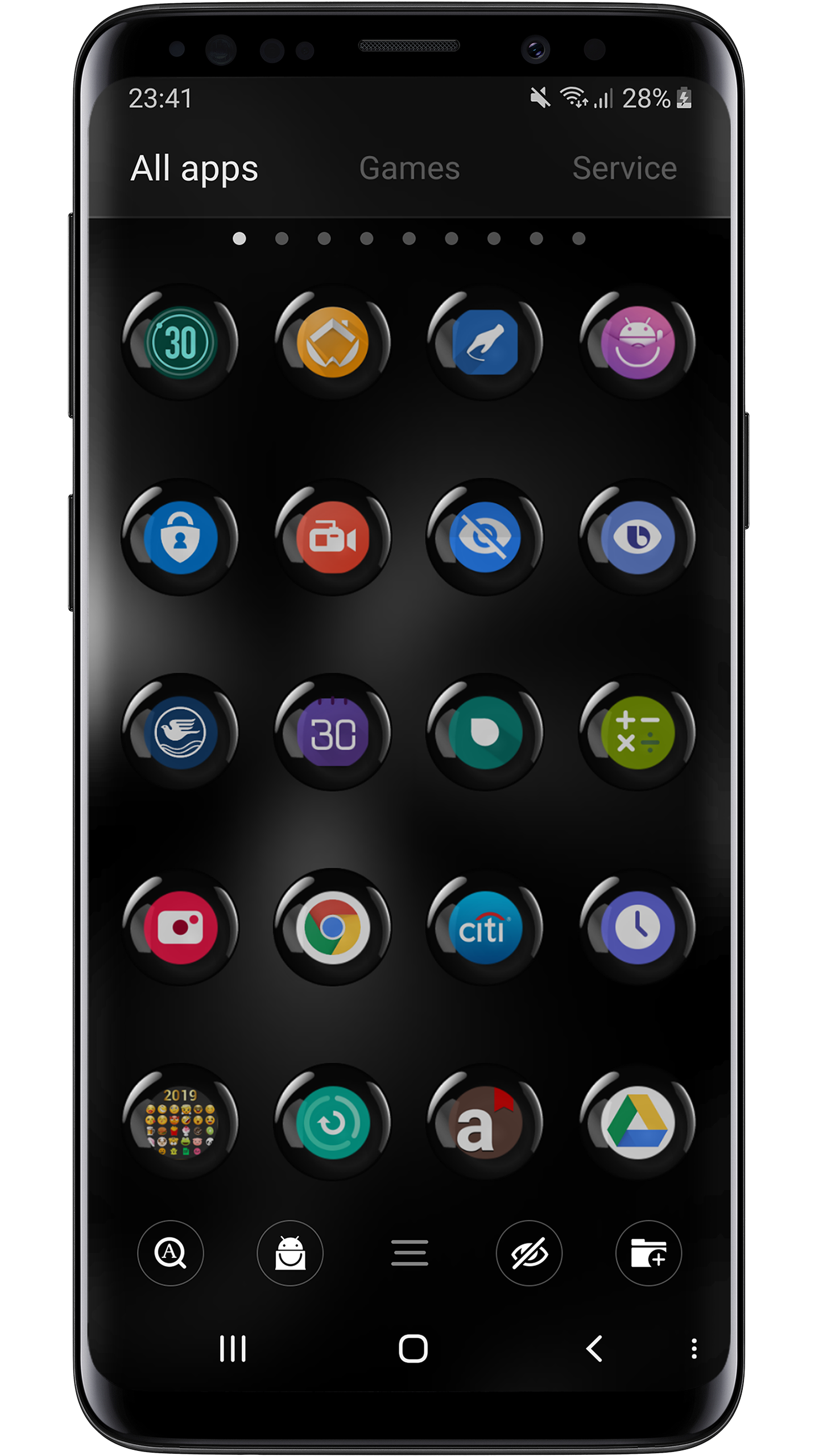 اسکرین شات 6 برنامه Theme Launcher - Spheres Black