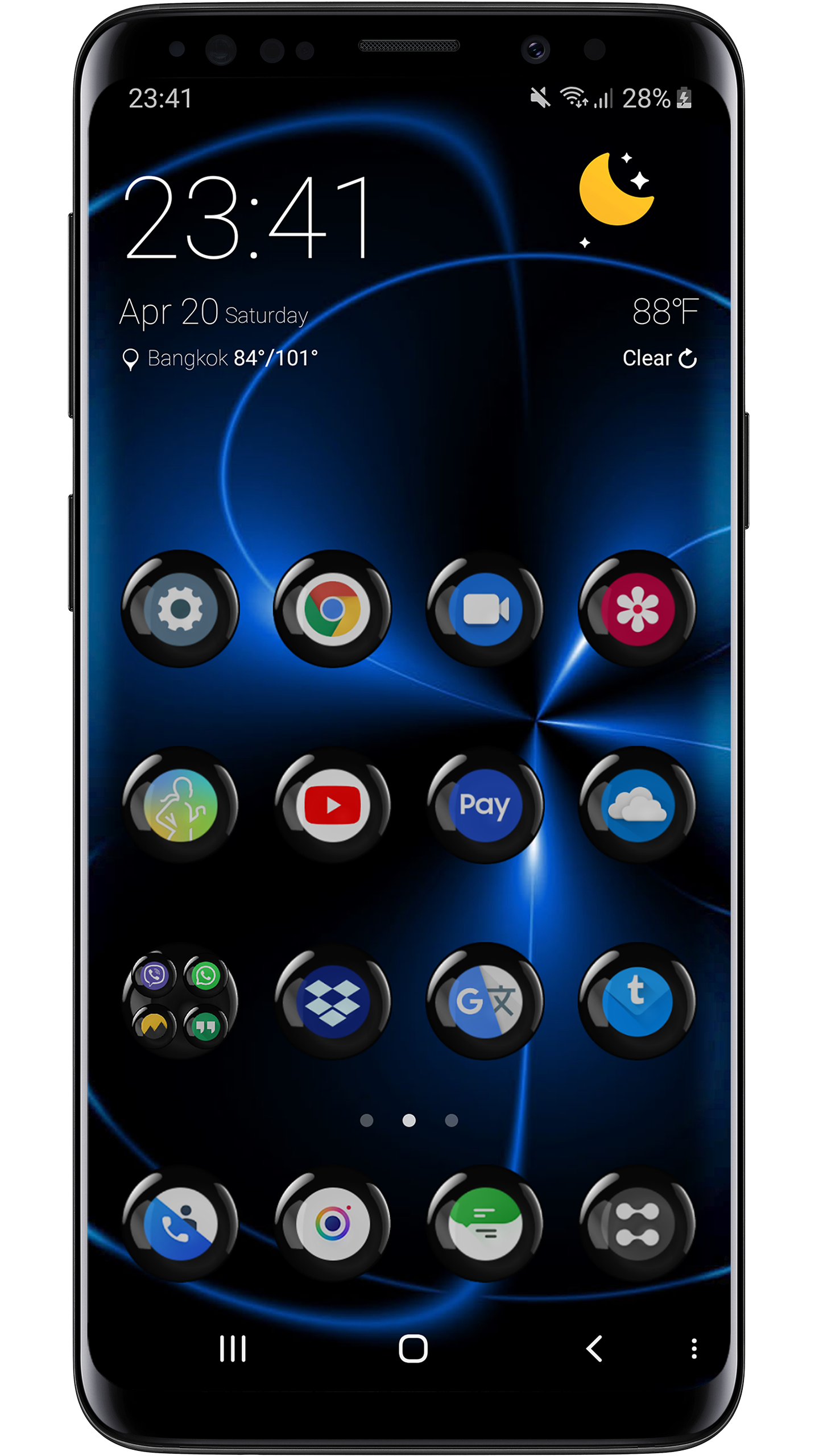 اسکرین شات 2 برنامه Theme Launcher - Spheres Black