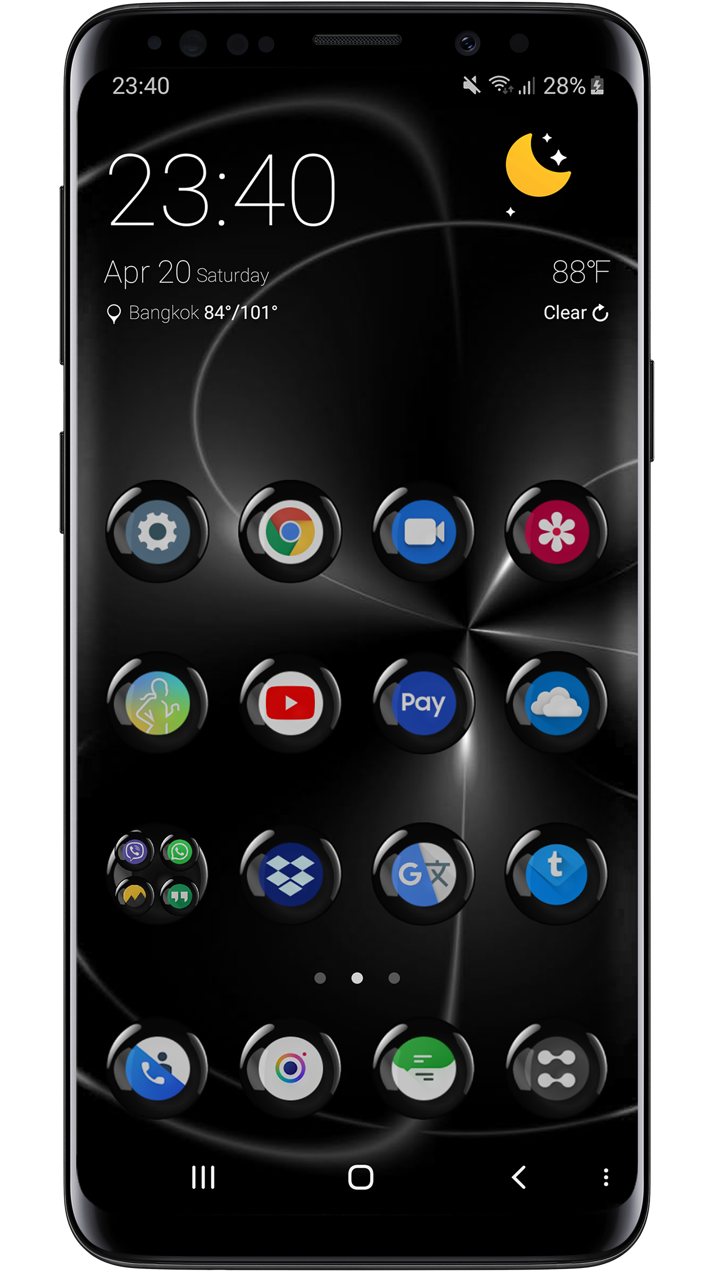 اسکرین شات 1 برنامه Theme Launcher - Spheres Black