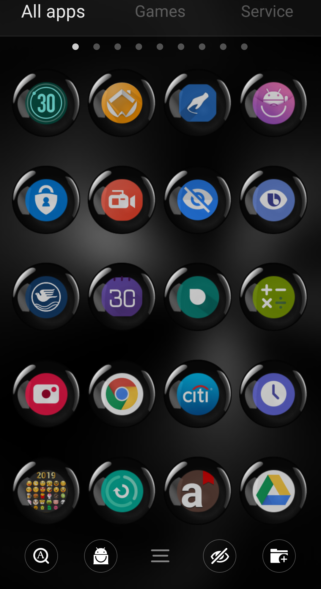 اسکرین شات 8 برنامه Theme Launcher - Spheres Black