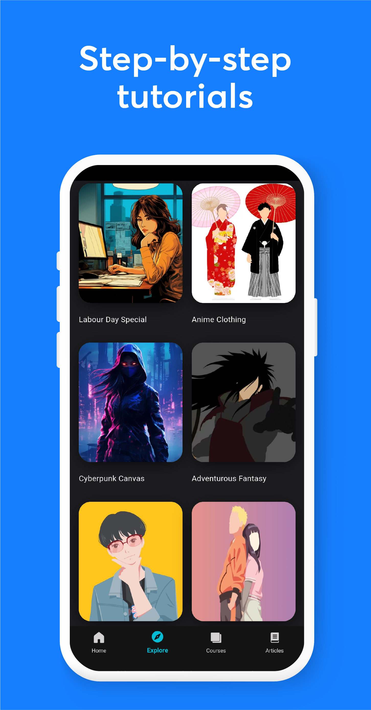 اسکرین شات 5 برنامه Learn to Draw Anime by Steps
