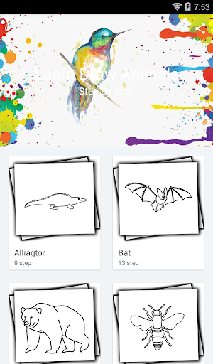 اسکرین شات 1 برنامه Drawing Animals