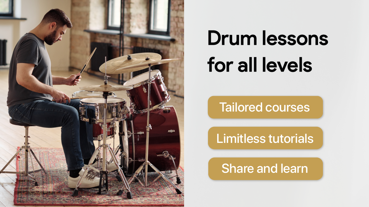 اسکرین شات 2 برنامه Learn Drums App - Drumming Pro