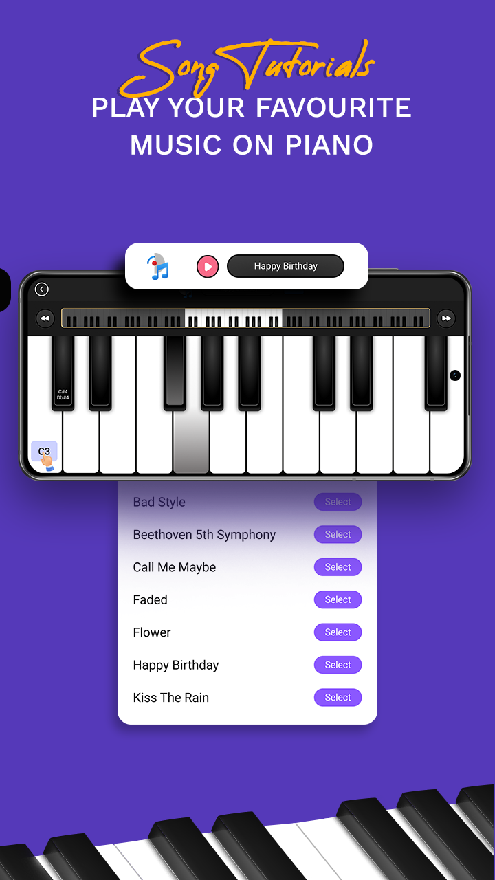 اسکرین شات برنامه Learn Piano: My Piano Keyboard 3