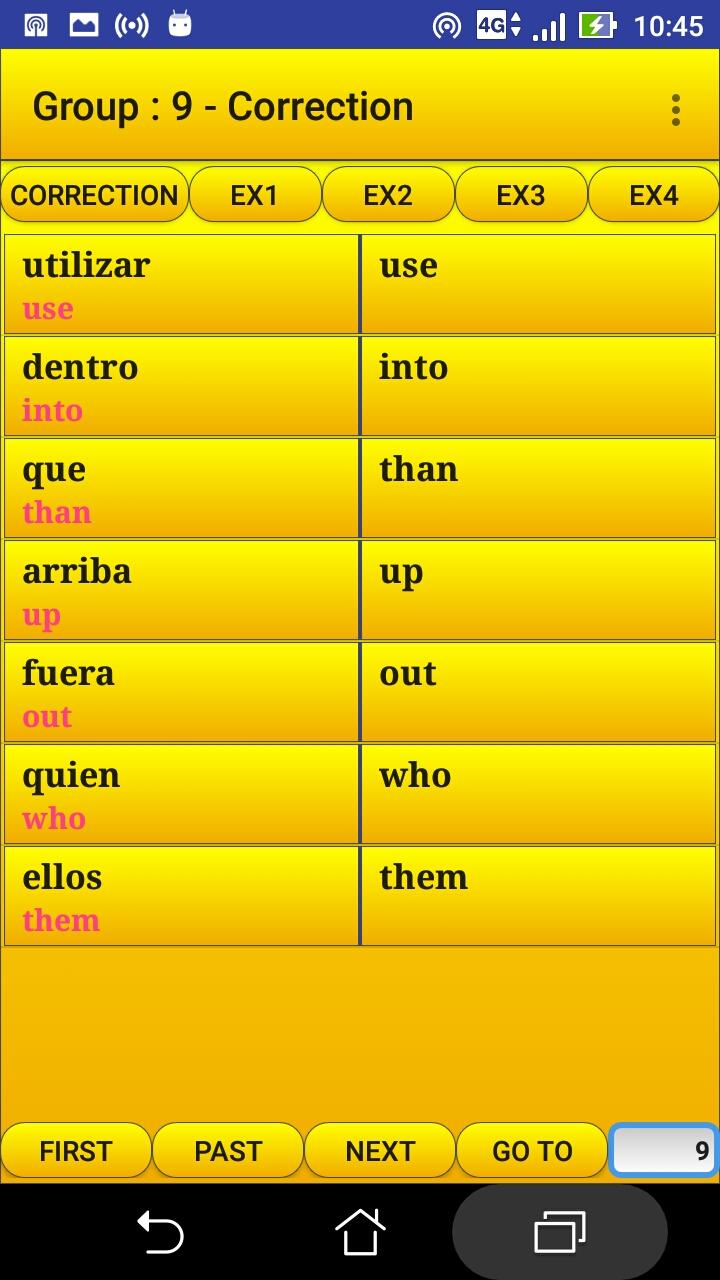 اسکرین شات 2 برنامه 2000 Spanish Words (most used)