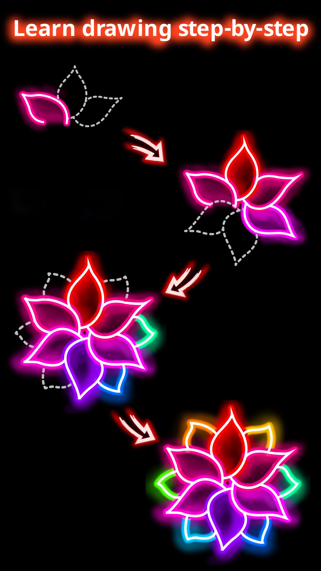 اسکرین شات 3 برنامه Learn to Draw Flower