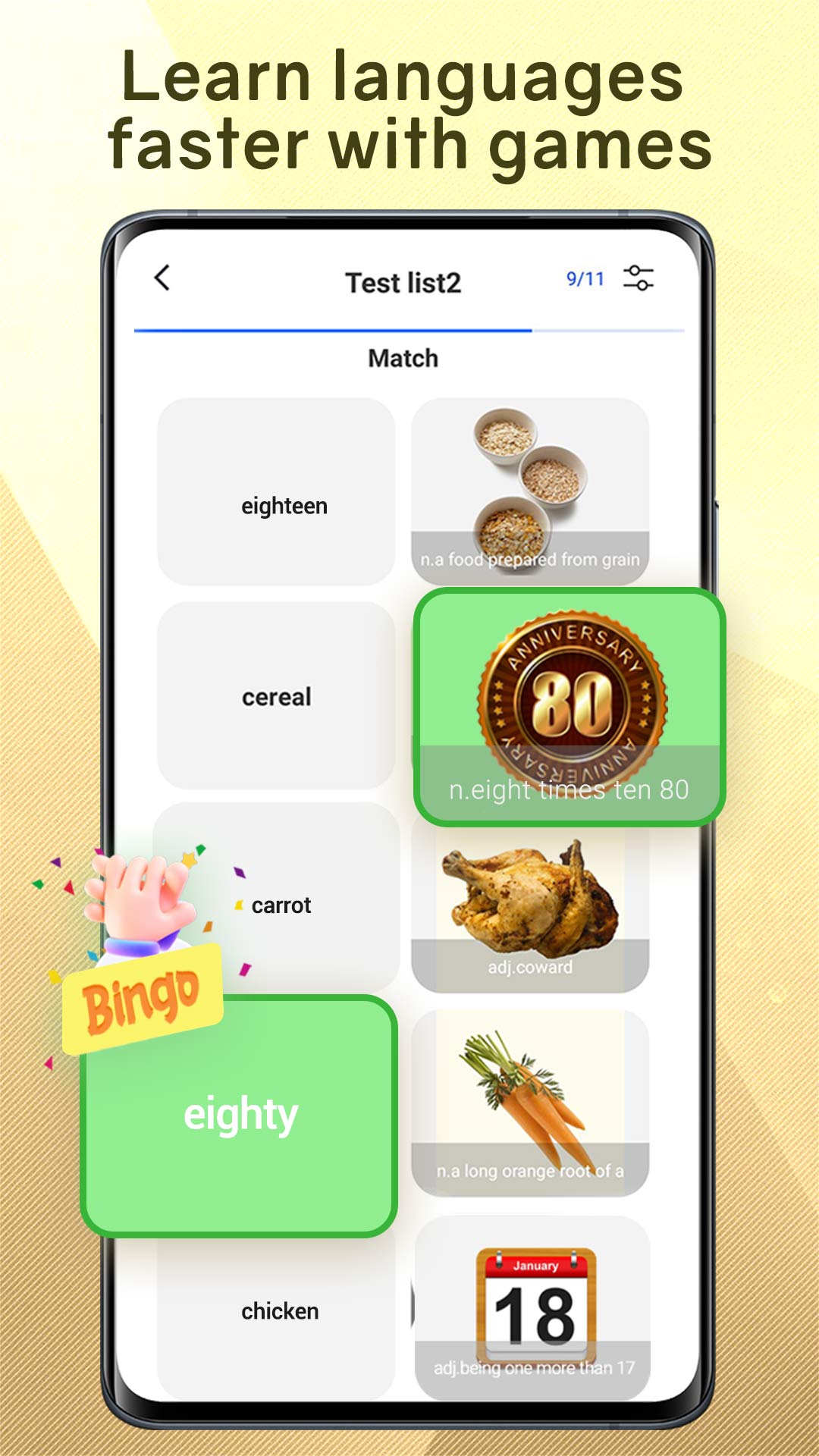 اسکرین شات 2 برنامه Learn English Word, Flash Card
