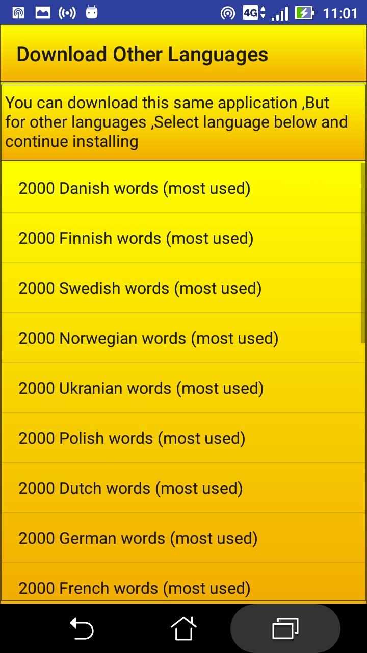 اسکرین شات 6 برنامه 2000 Korean Words (most used)