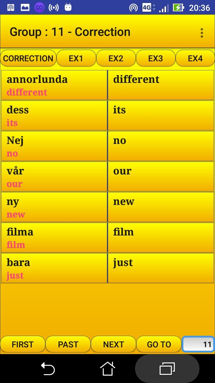 اسکرین شات 2 برنامه 2000 Swedish Words (most used)