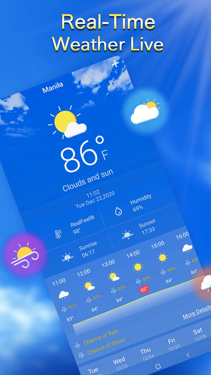 اسکرین شات 1 برنامه Local Weather：Weather Forecast