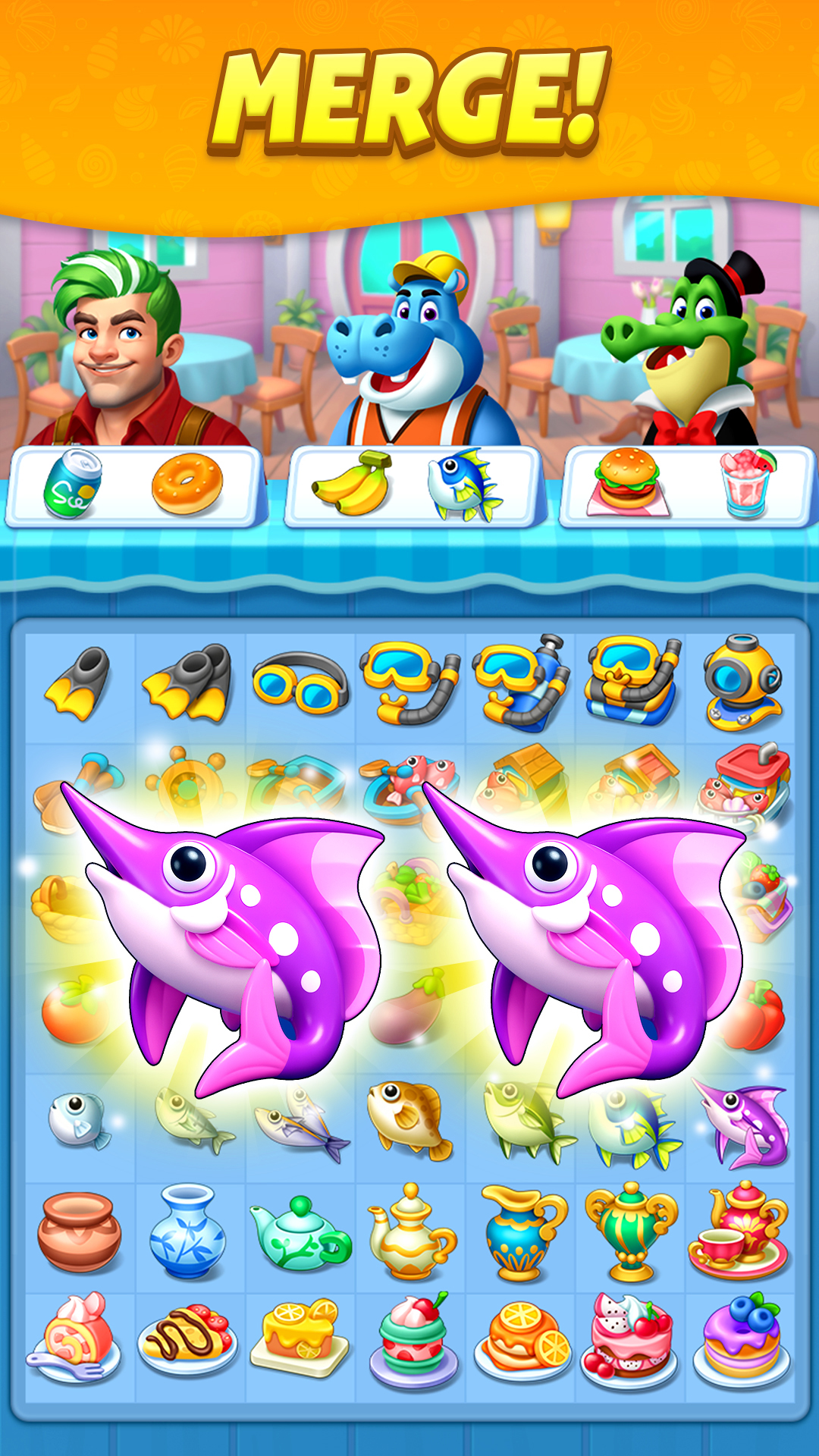 اسکرین شات 1 بازی Merge Ocean - Story & Cooking