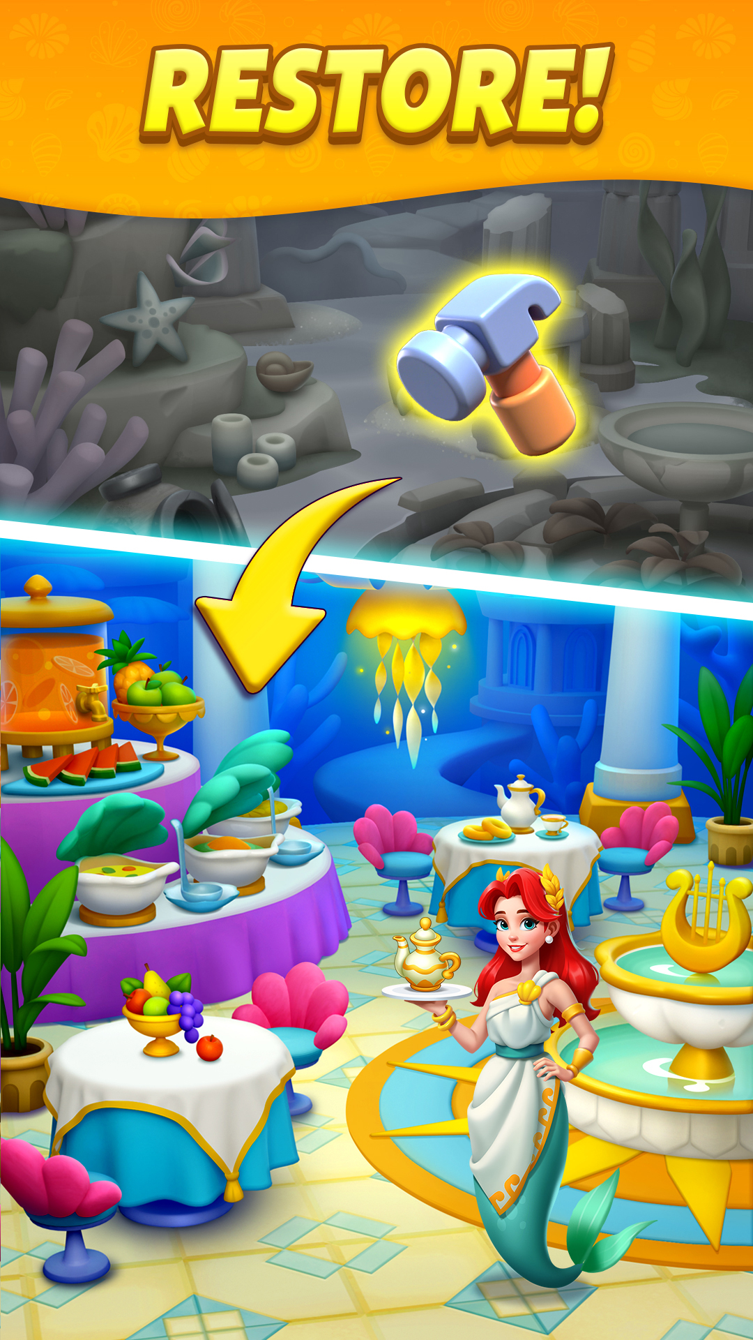 اسکرین شات 4 بازی Merge Ocean - Story & Cooking