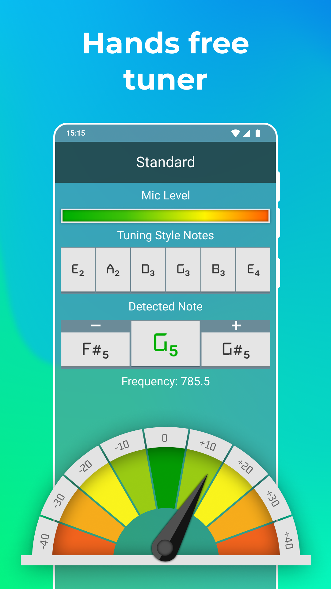 اسکرین شات 3 برنامه Guitar Tuner