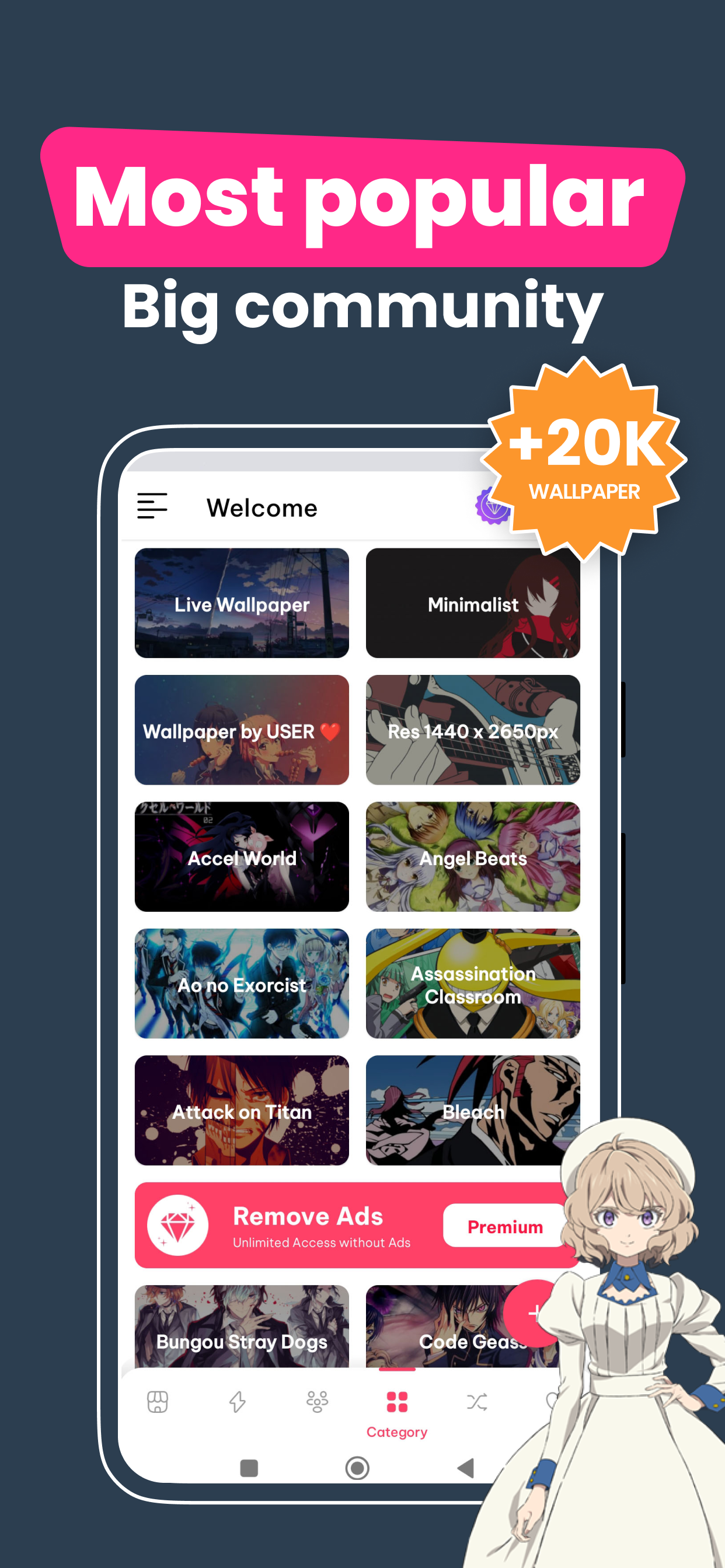 اسکرین شات 7 برنامه +9000000 Anime Live Wallpapers
