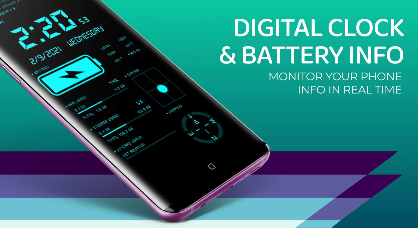 اسکرین شات 7 برنامه Digital Clock & Battery Charge