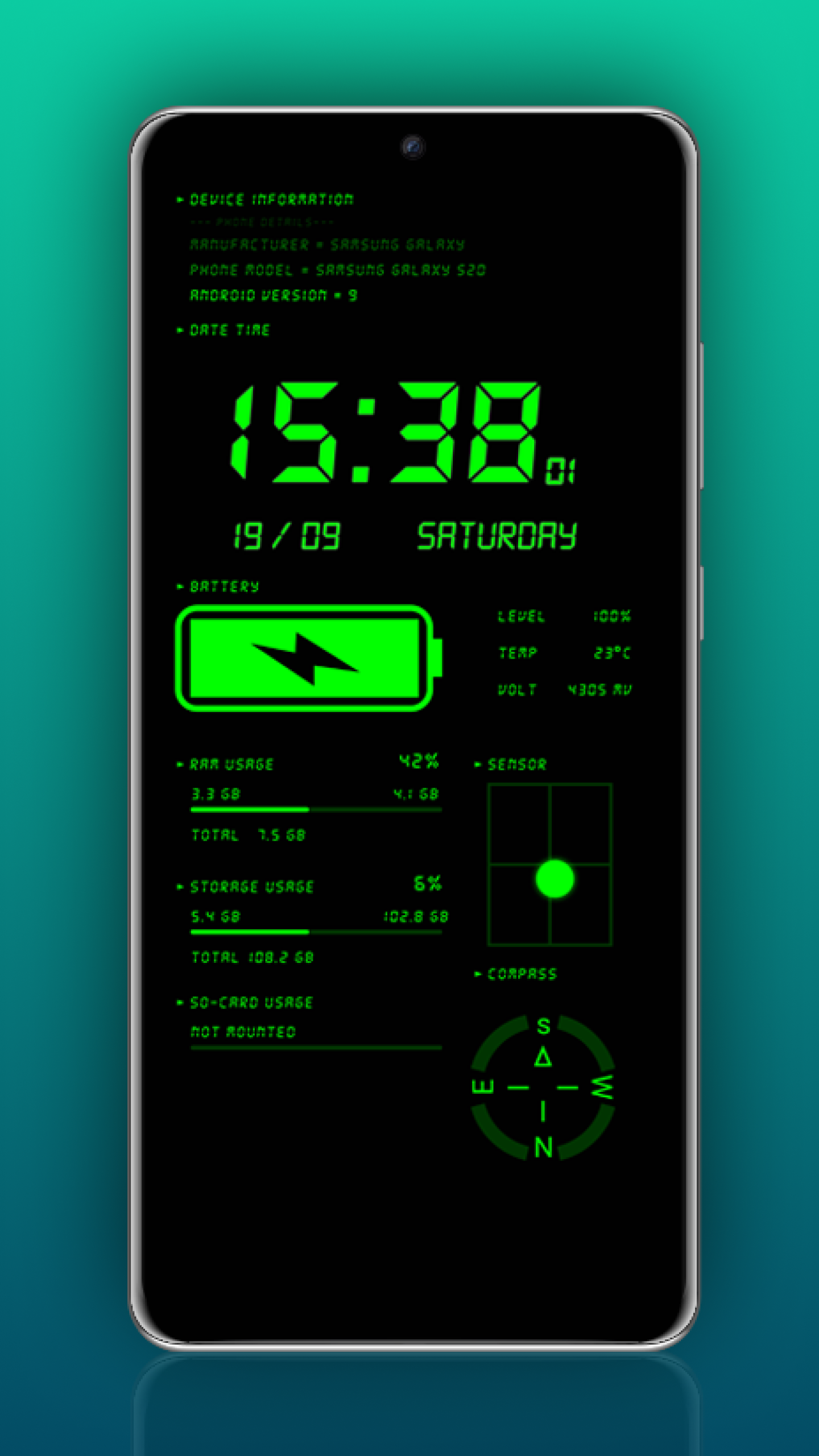 اسکرین شات 4 برنامه Digital Clock & Battery Charge