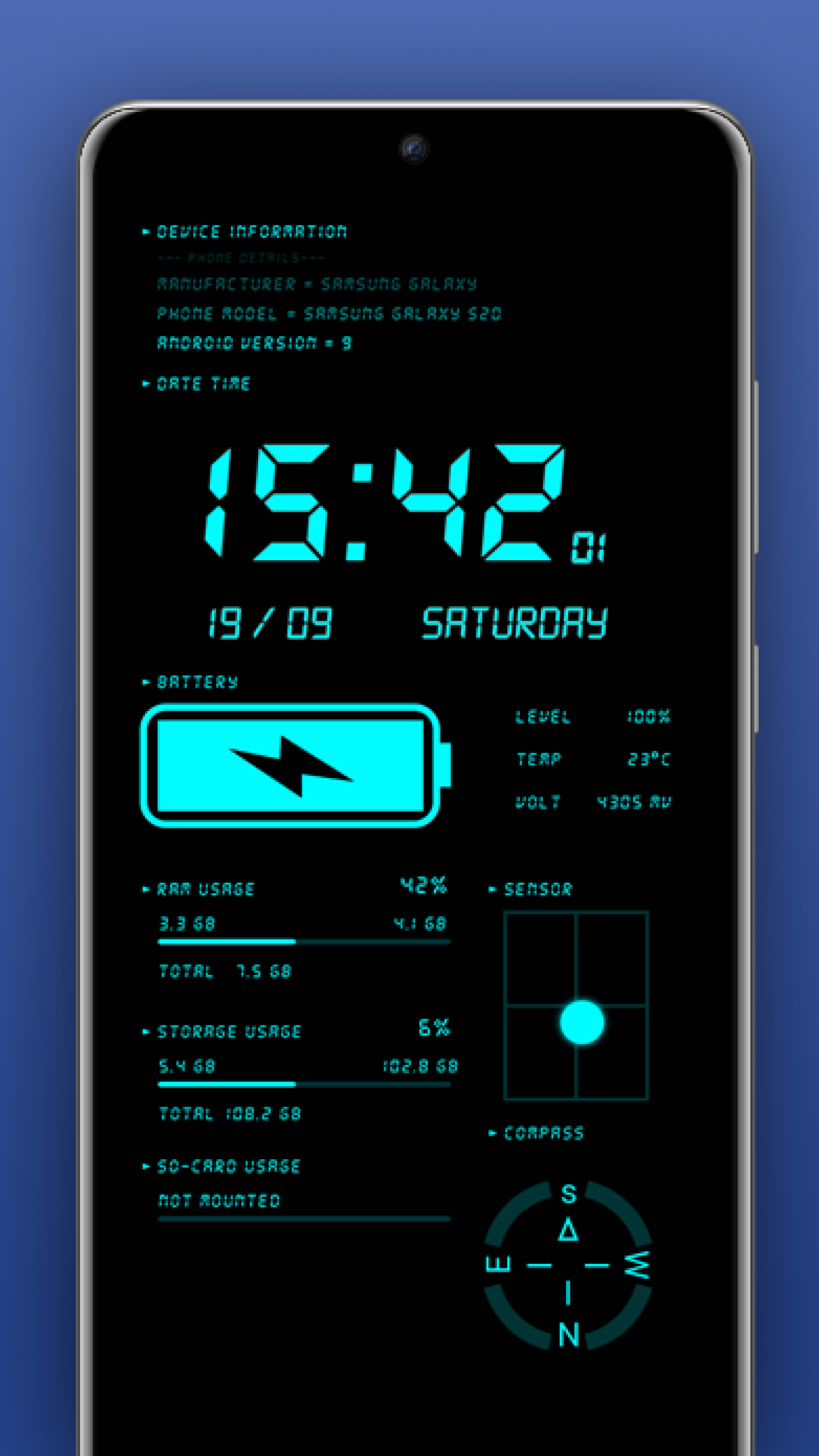 اسکرین شات 5 برنامه Digital Clock & Battery Charge