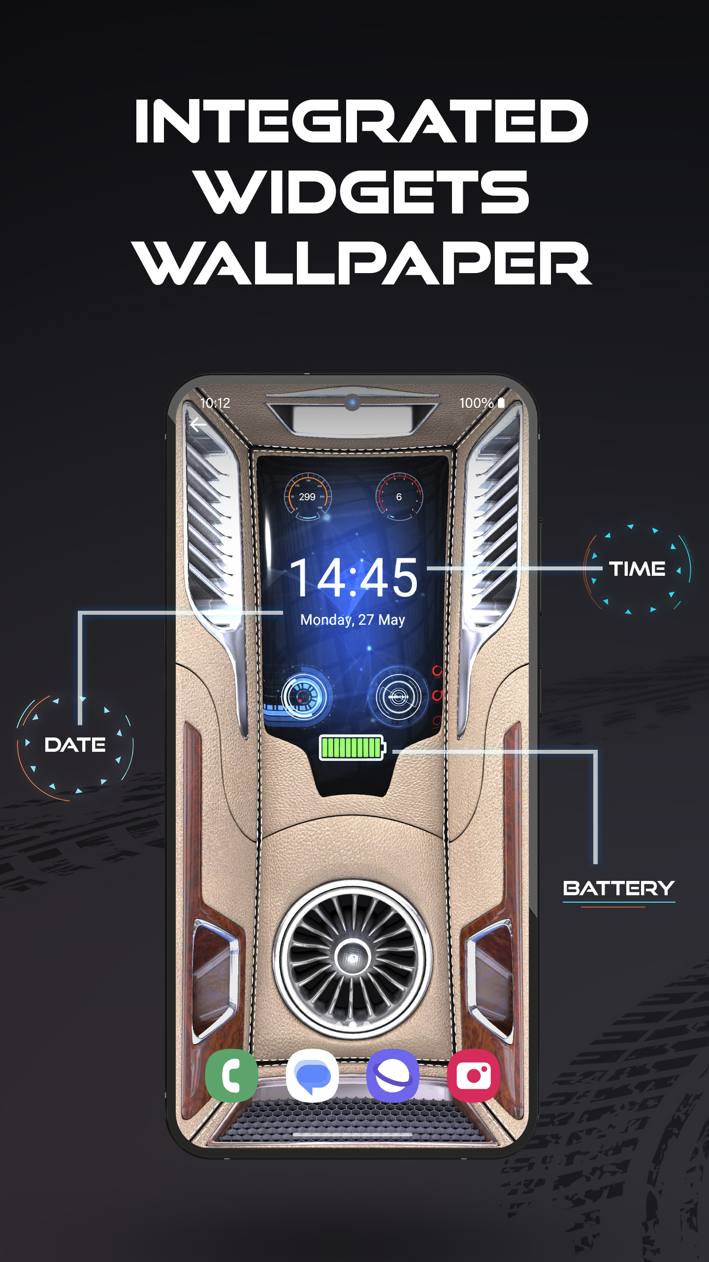 اسکرین شات 1 برنامه 3D Wallpaper Clock Widget HD