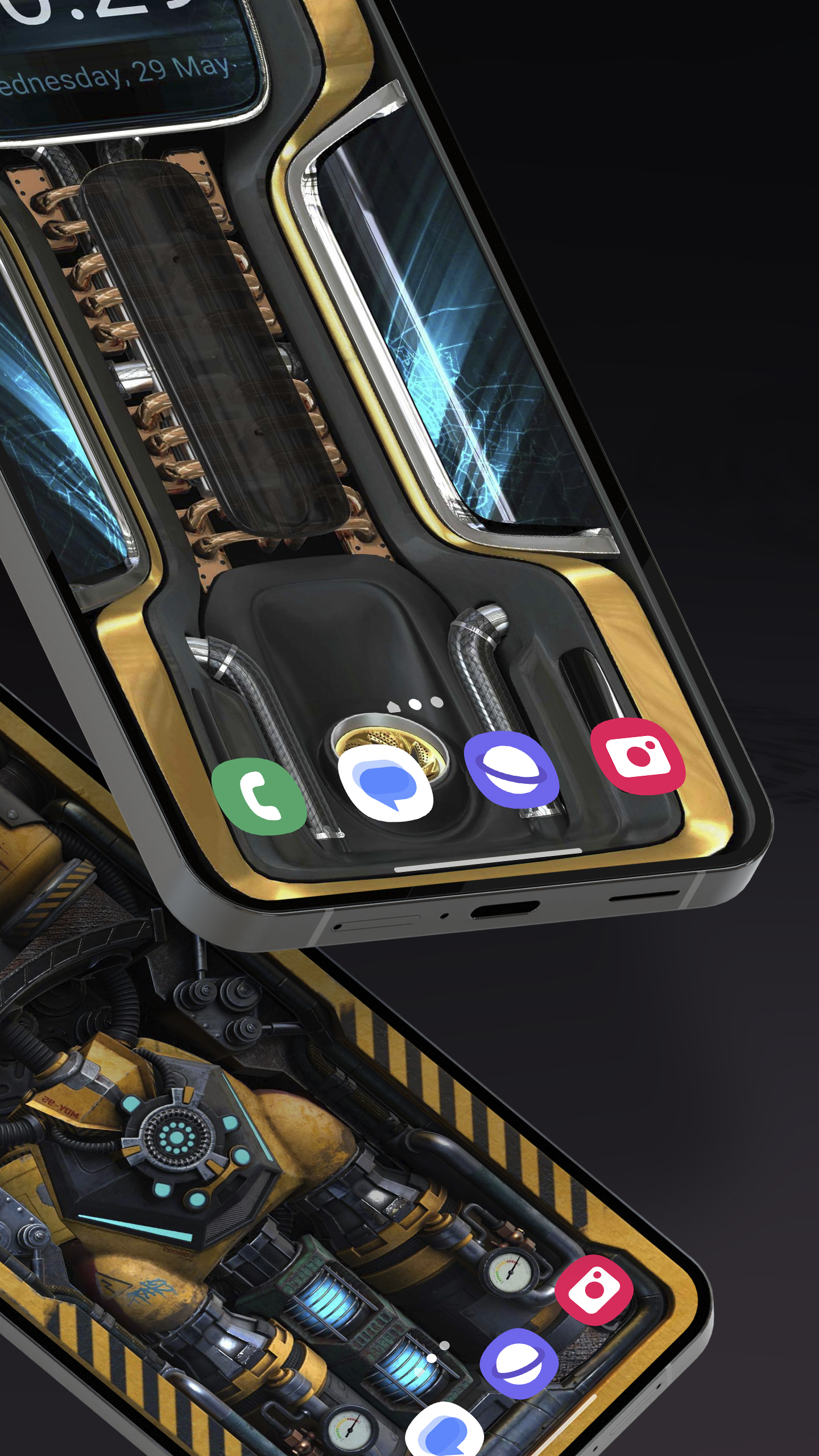 اسکرین شات 5 برنامه 3D Wallpaper Clock Widget HD