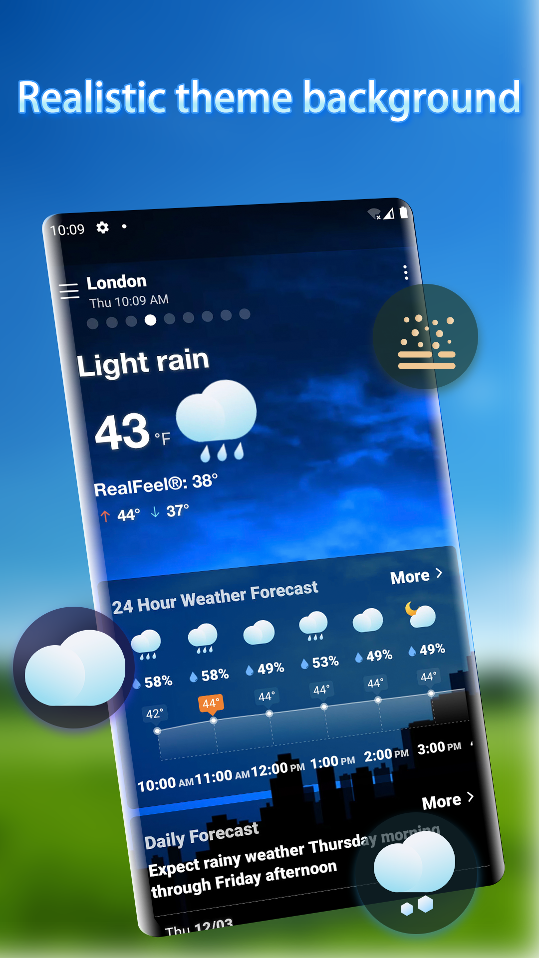 اسکرین شات 2 برنامه Local Weather Alerts - Widget